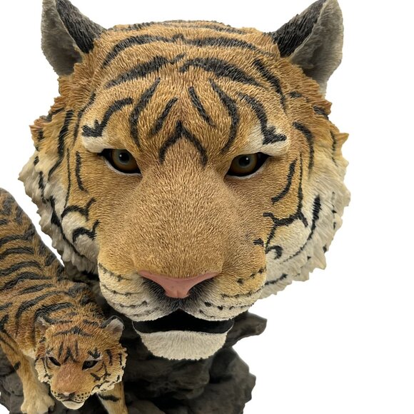 Vintage Bengal Tiger Bust & Full Body RARE Statue Collectible Wildlife Decor - Picture 7 of 12